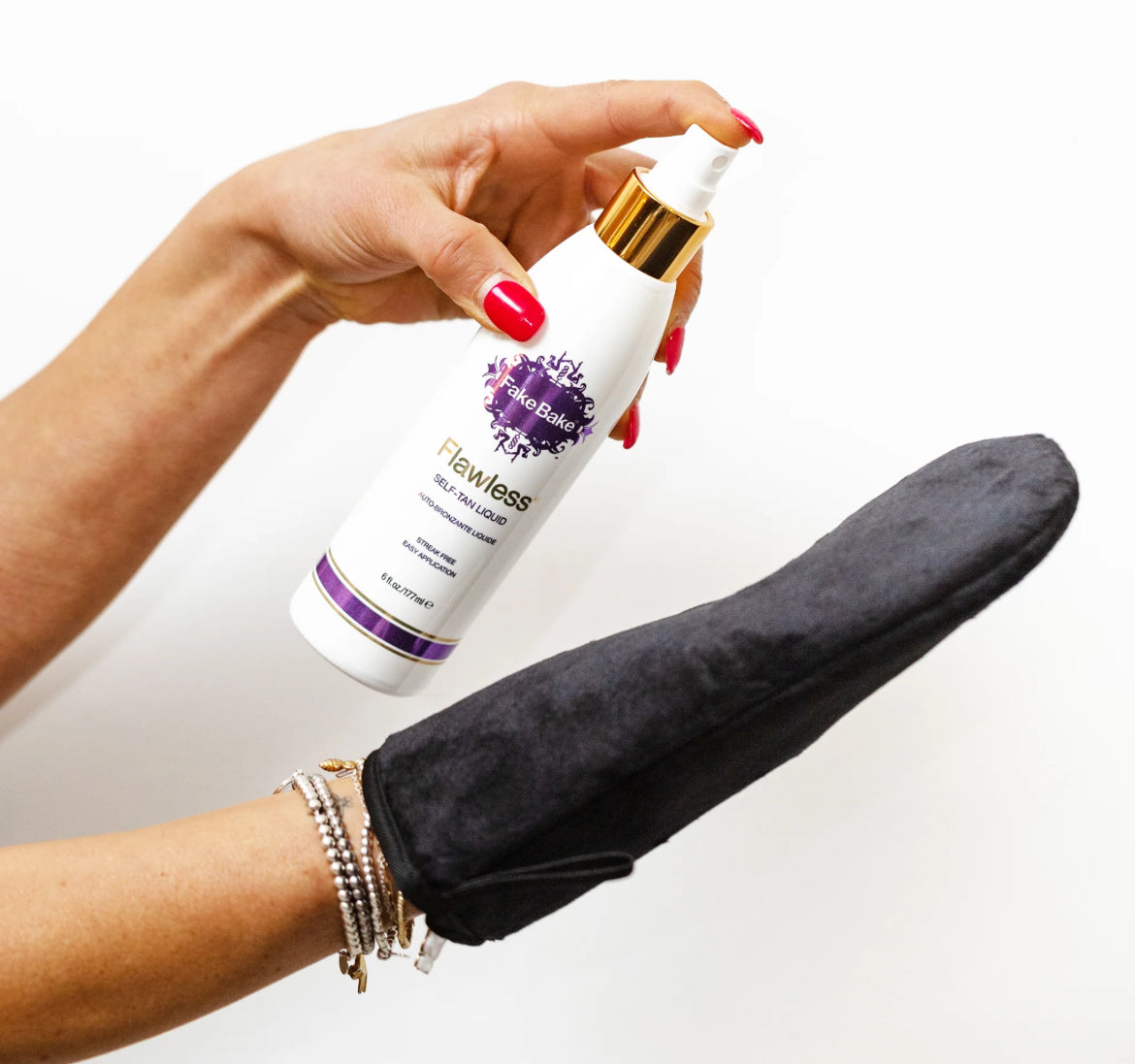 FAKE BAKE® FLAWLESS® SELF-TAN LIQUID WITH ULTIMATE APPLICATION MITT AND GLOVE